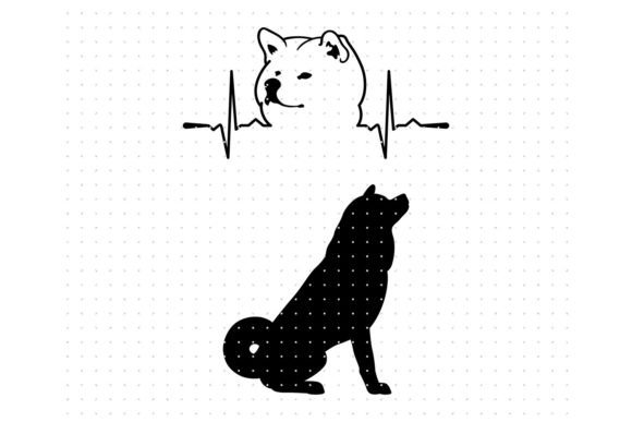 Akita Dog Heartbeat SVG
