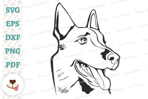 Belgian Malinois Dog Face Svg Cut File