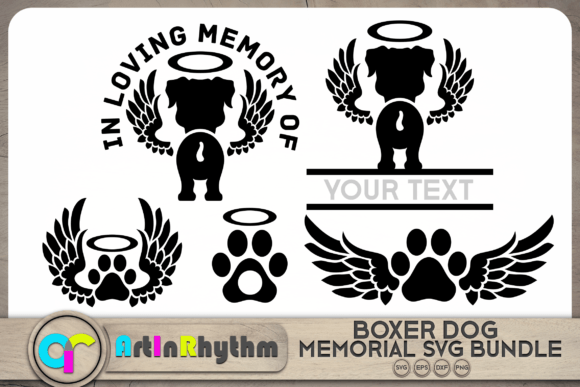 Boxer Pet Dog Memorial SVG