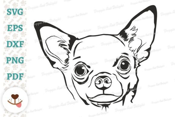 Chihuahua Dog Face Svg Vector Cut File