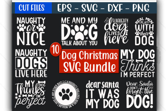 Christmas Dog SVG Quotes Bundle
