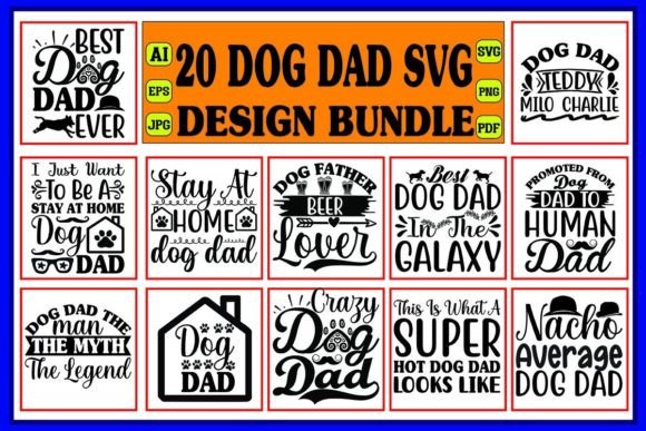 Dog Dad Svg Design Bundle