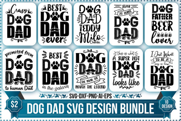 Dog Dad Svg Design Bundle
