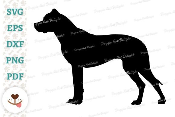 Dogo Argentino Dog Silhouette Svg Png