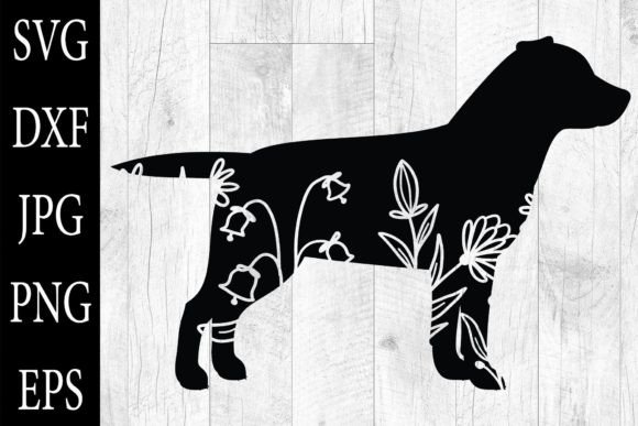 Floral Dog Silhouettes SVG EPS PNG