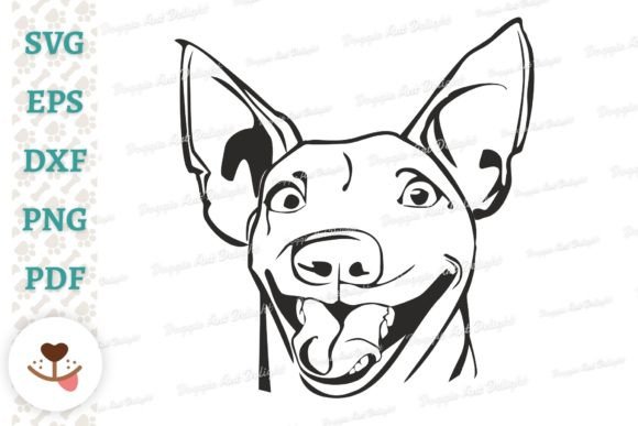 Happy Basenji Dog Face Svg Vector File