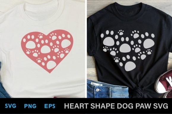 Heart Shape Dog Paw Svg