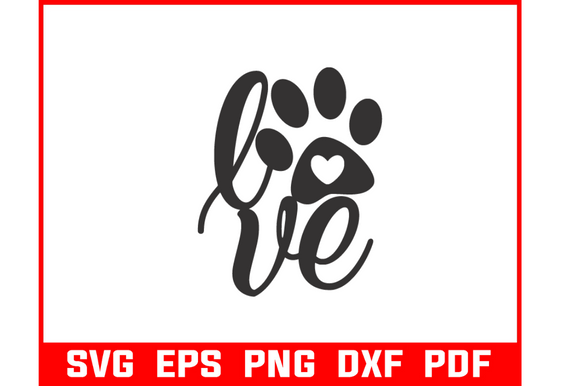 Love Cat, Dog Paw SVG Bundle