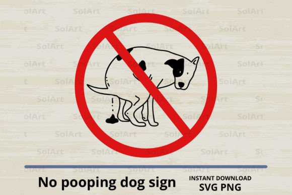 No Pooping Dog Sign SVG