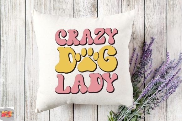 Retro Crazy Dog Lady SVG