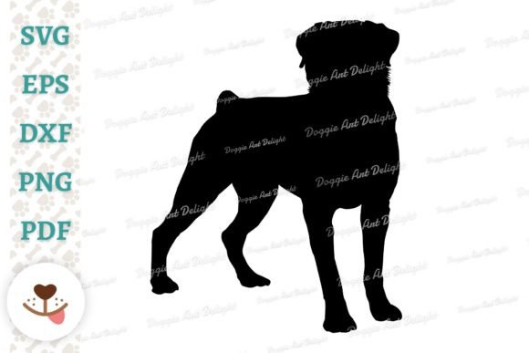 Rottweiler Dog Silhouette Svg Cut File