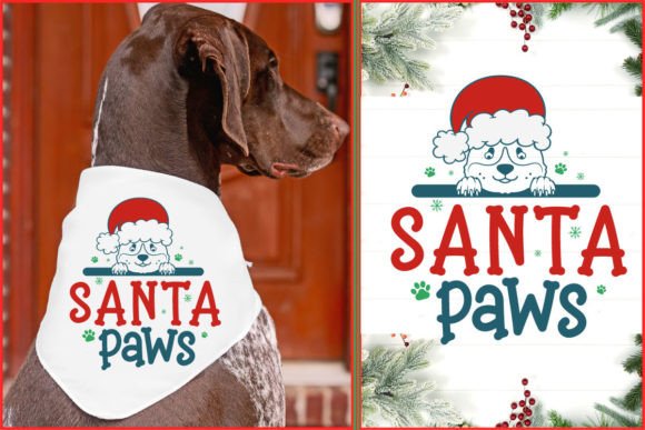 Santa Paws Dog Bandana SVG Design