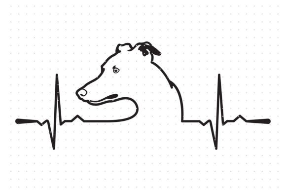 Whippet Dog Heartbeat SVG